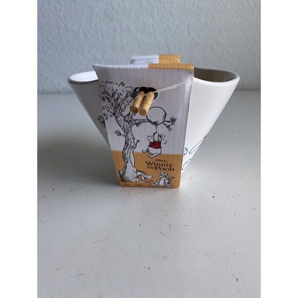 Disney Winnie The Pooh Hunny Time Engraved Ramen Noodle Bowl Chopsticks NEW - Picture 5 of 9